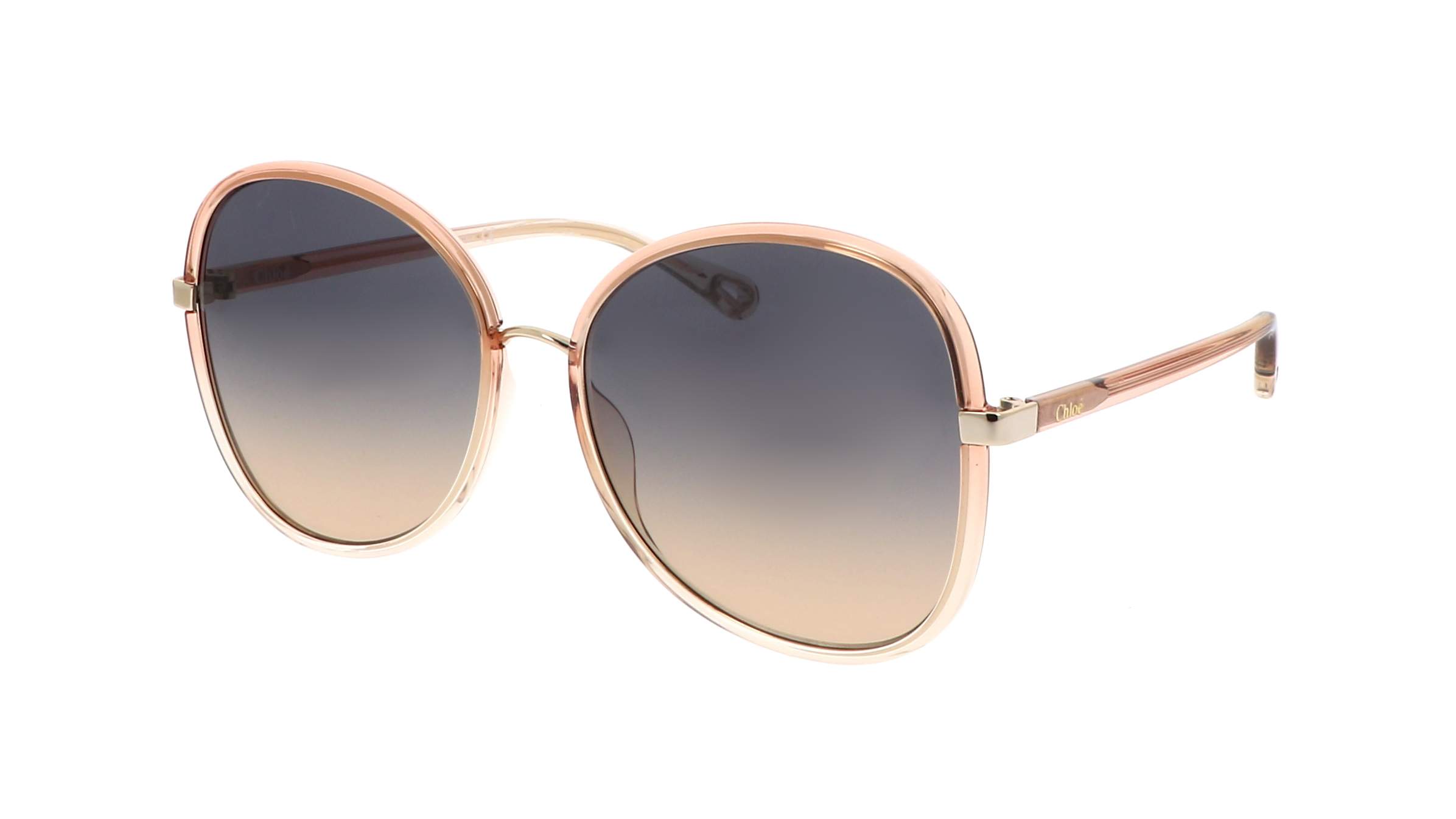 Chloé CH0030S 004 60-17 – Oversize-Sonnenbrille mit Golddetails und Verlaufsgläsern