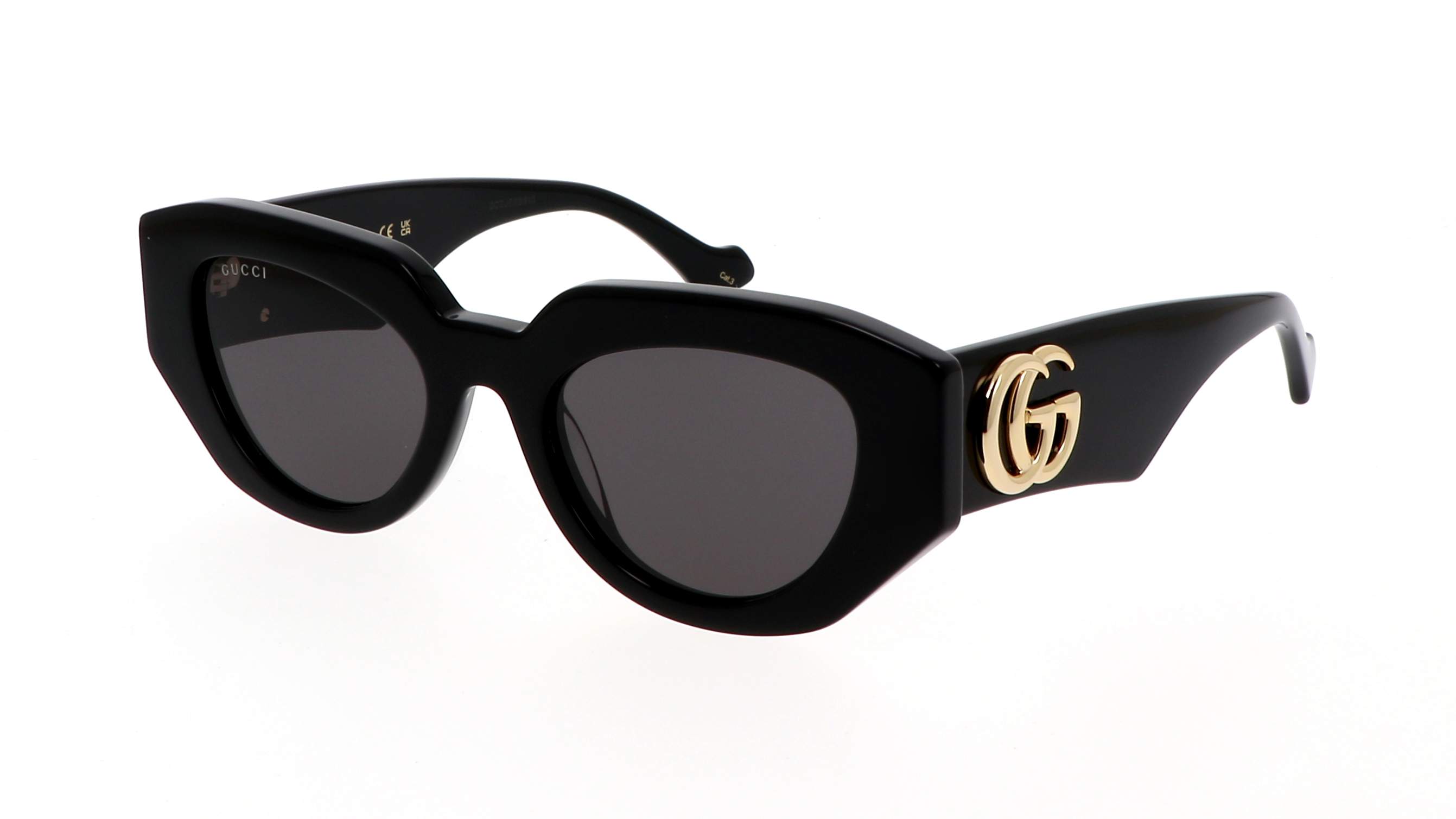 Gucci GG1421S schwarze und goldene Schmetterlings-Sonnenbrille