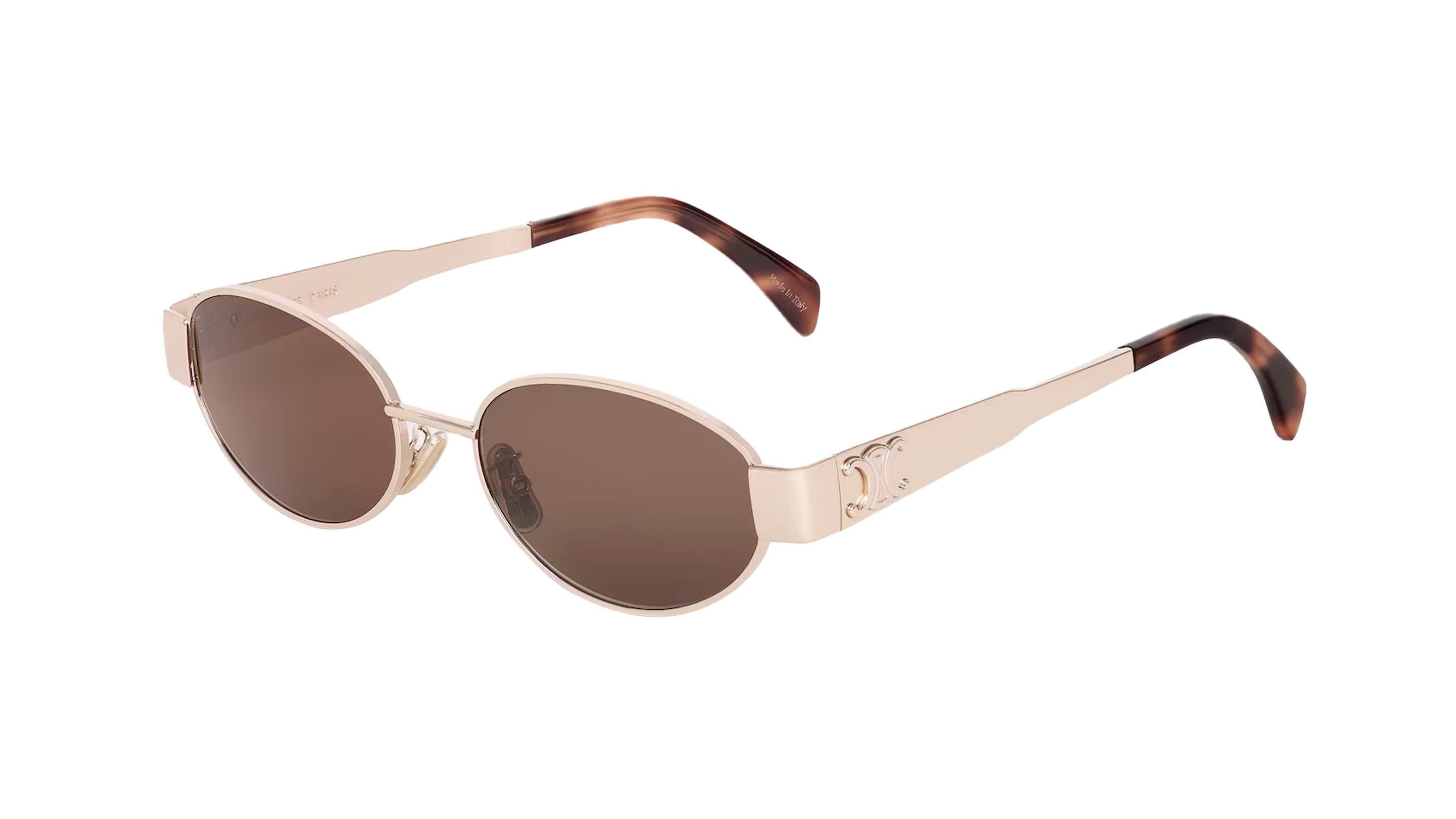 CELINE Triomphe Metal ovale goldene Sonnenbrille