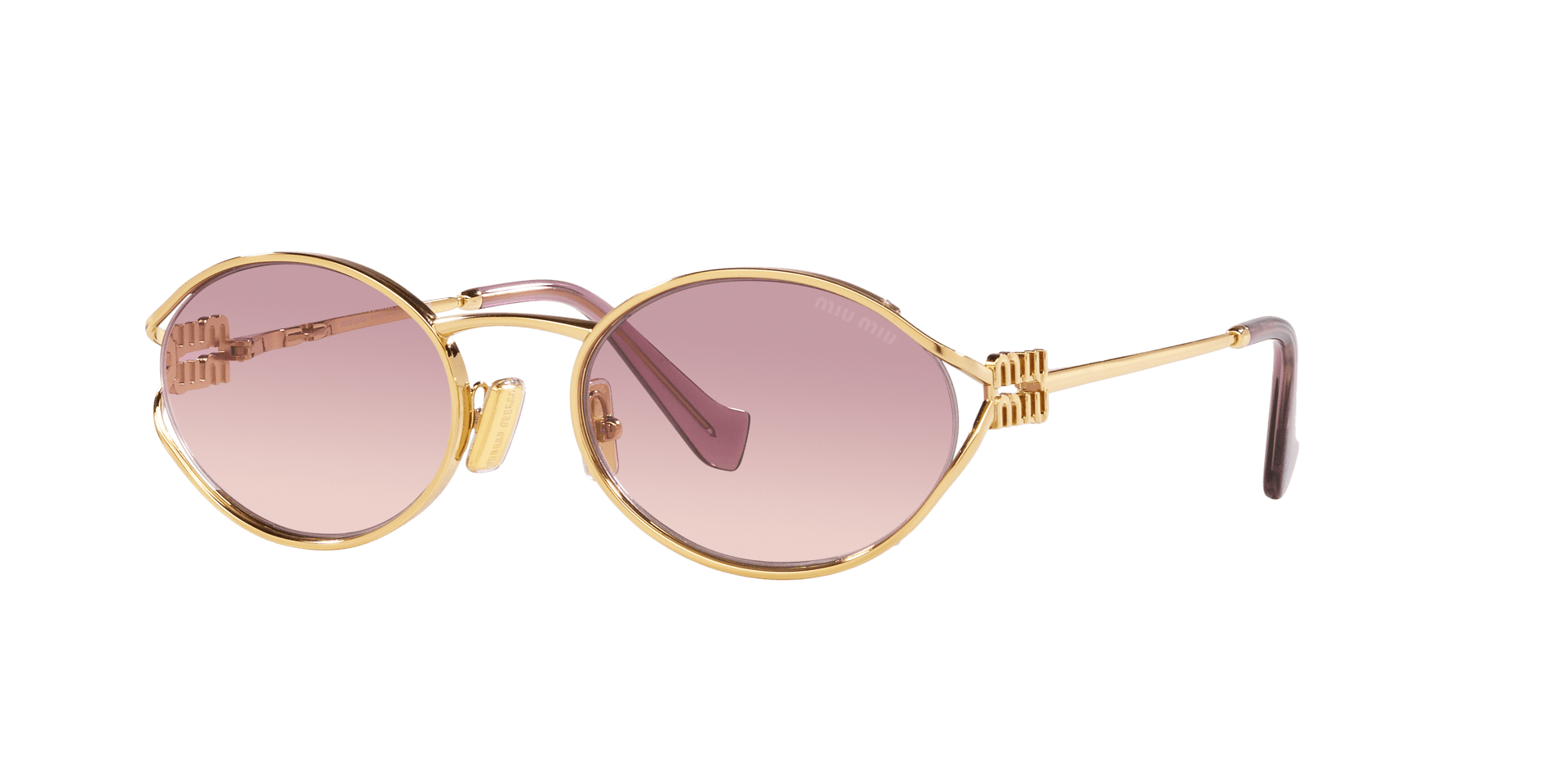 Miu Miu MU 52YS mit rosa Verlaufsgläsern auf feiner Goldfassung