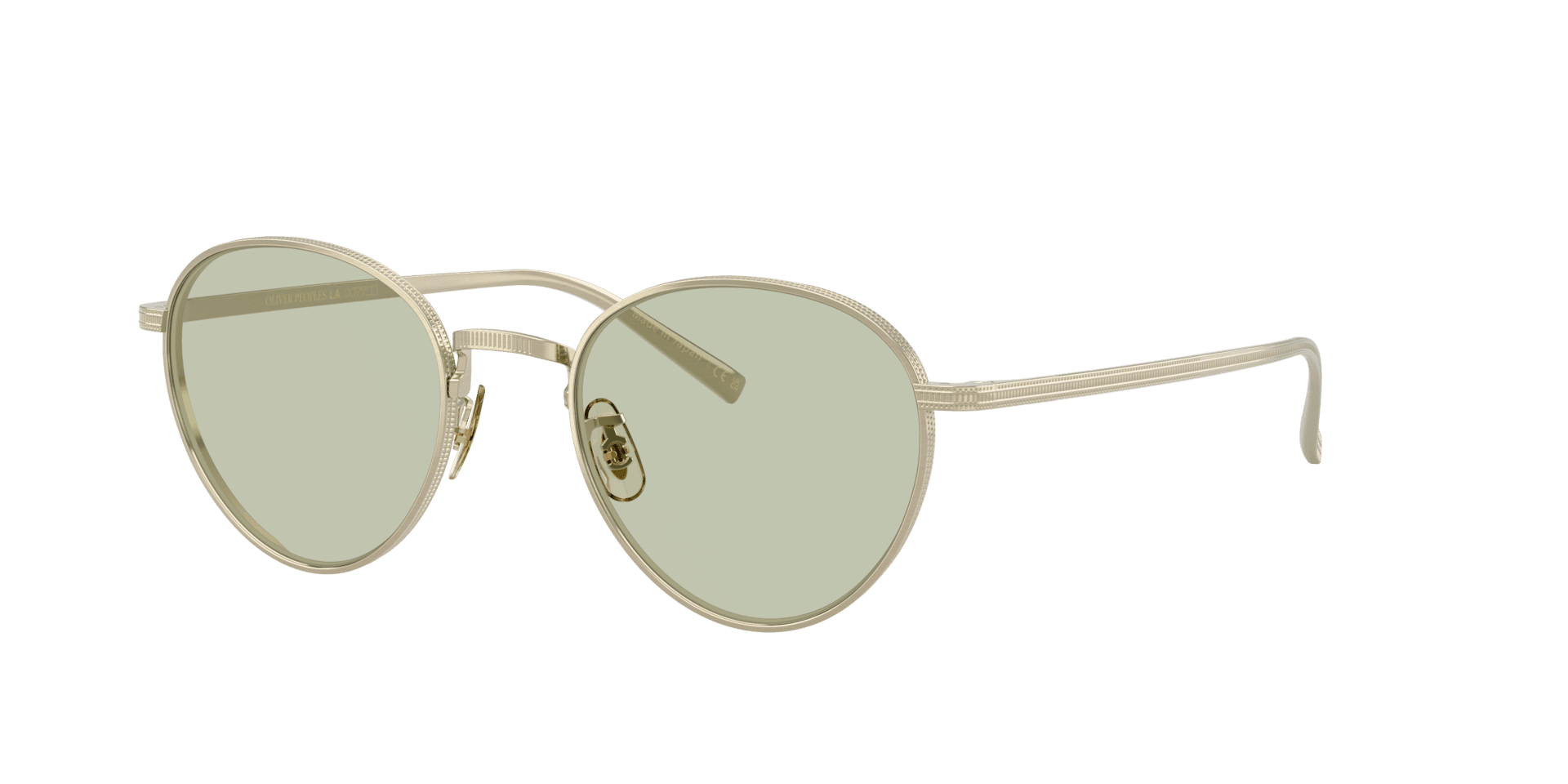 Oliver Peoples Kesner in gebürstetem Gold mit grünen Gläsern