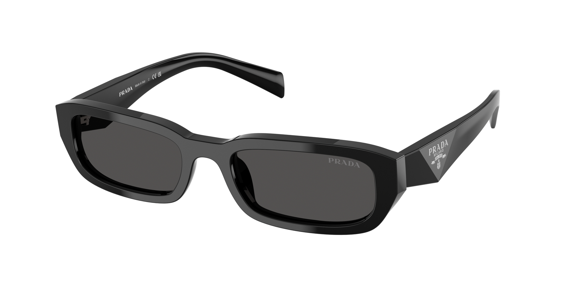 Prada PR B06S schwarze rechteckige Sonnenbrille