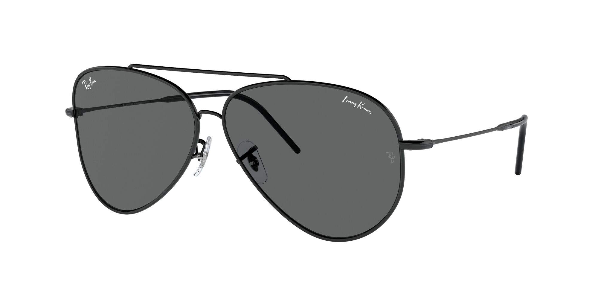Ray-Ban Aviator Reverse RBR0101S 002/GR — konkave graue Gläser, feine schwarze Metallfassung