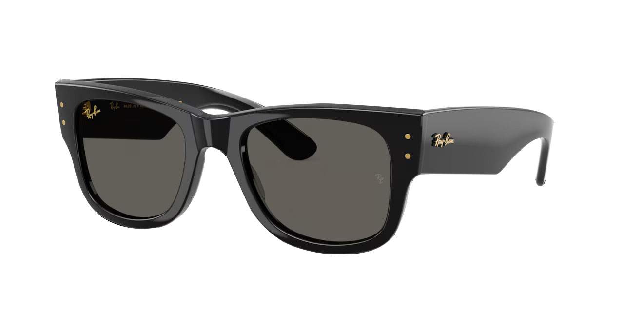 Ray-Ban Mega Wayfarer ASAP Rocky RB0840S 6826/J5 — schwarze ‚blacked-out‘ Fassung, rockiger Couture-Look