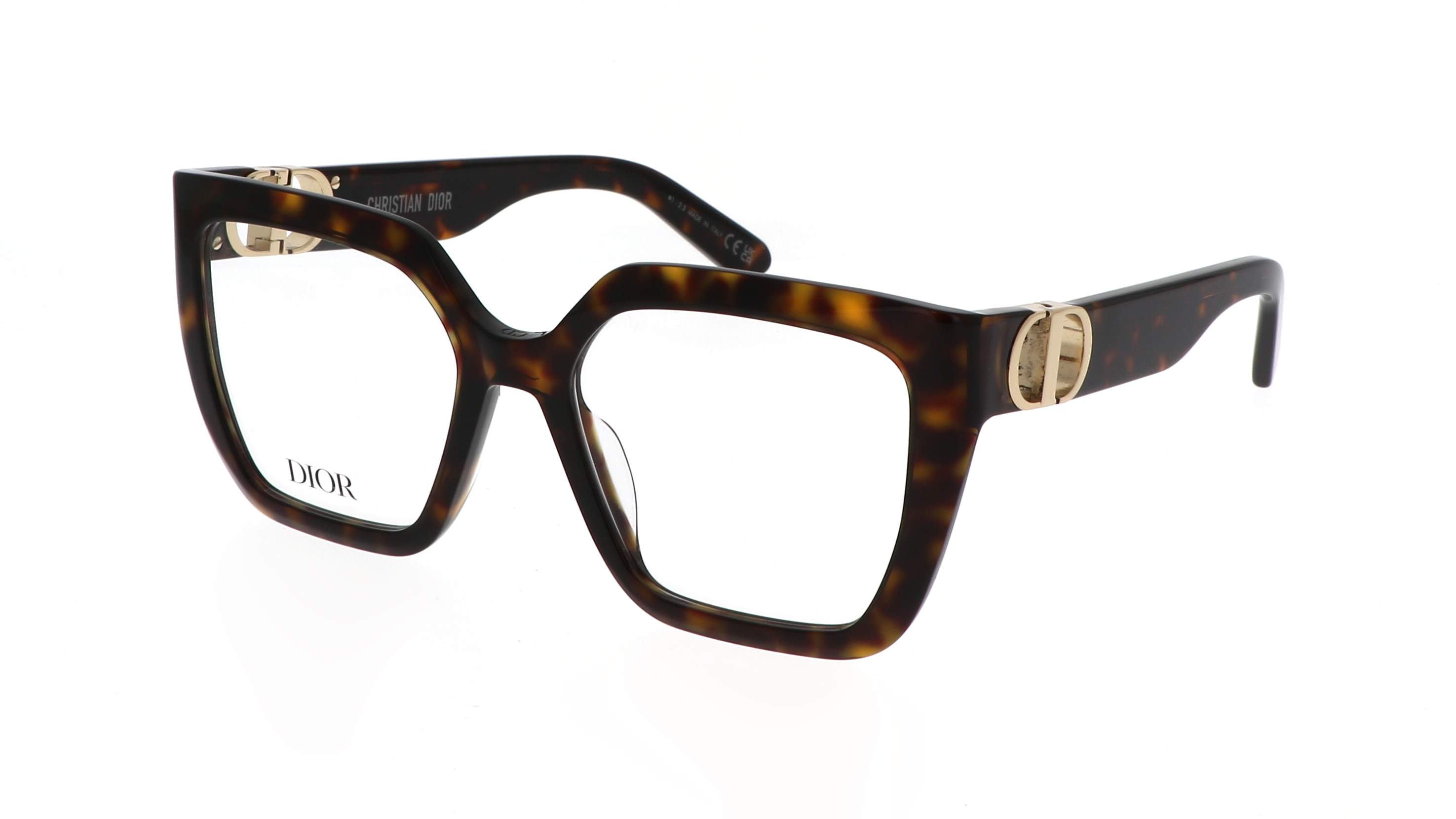 Dior 30MONTAIGNEO S1I 2000 – sanft eckig, Havanna-Acetat, goldenes Scharnier inspiriert vom 30 Montaigne-Verschluss