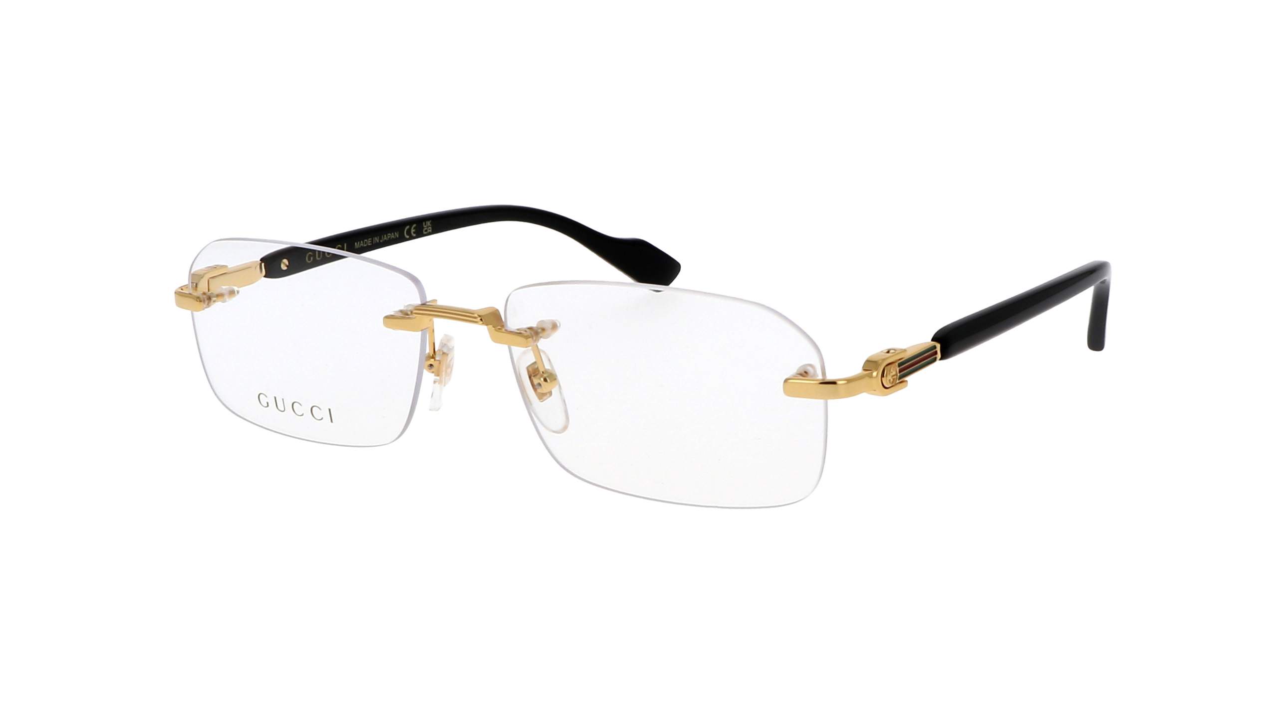 Gucci GG1221O 001 – randlos, goldfarbenes Metall