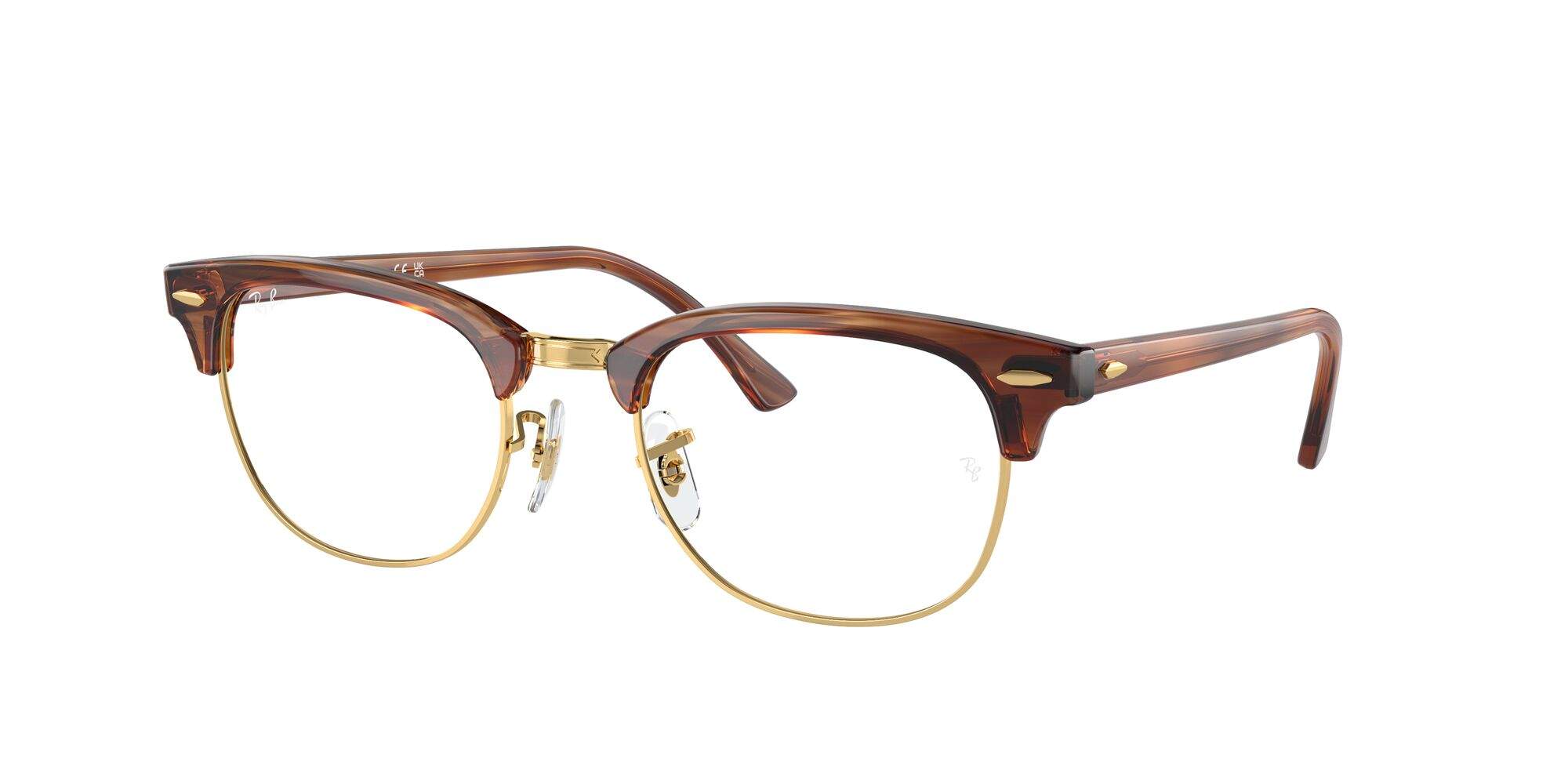 Ray-Ban Clubmaster RX5154 Striped Brown on Gold — Korrektionsfassung