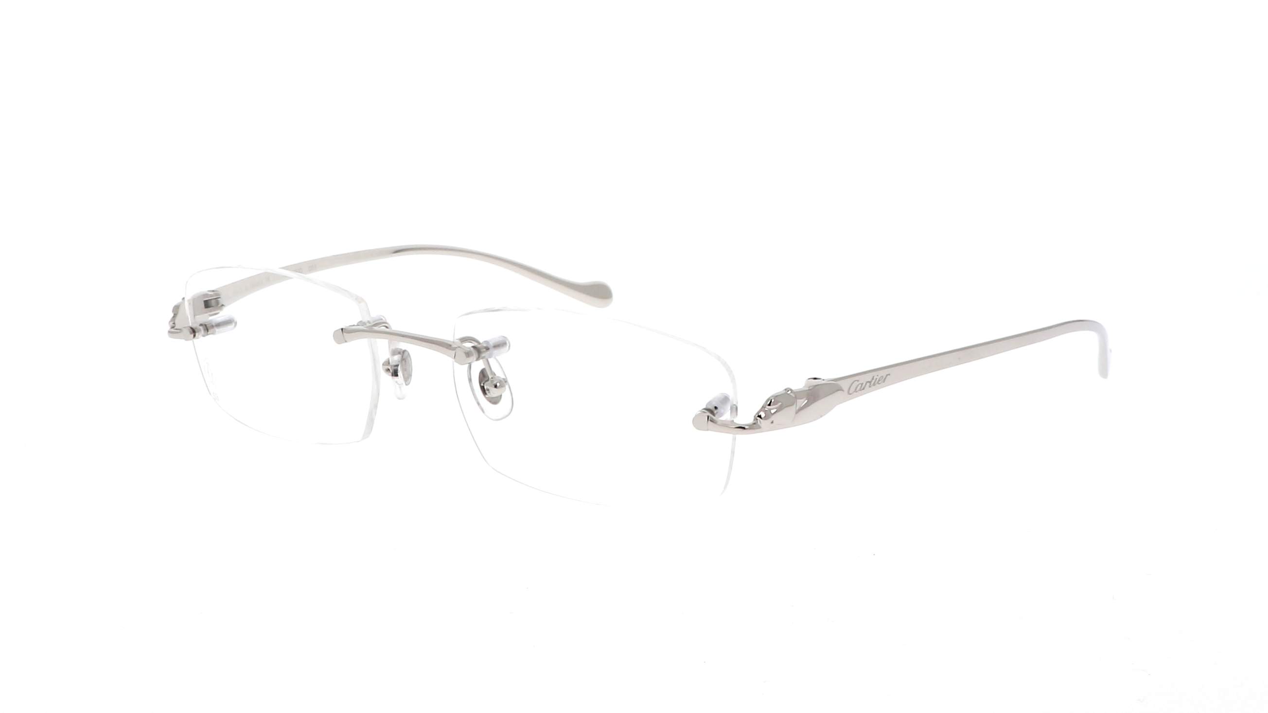 Cartier CT0061O 003 – randlose Konstruktion aus silberfarbenem Metall