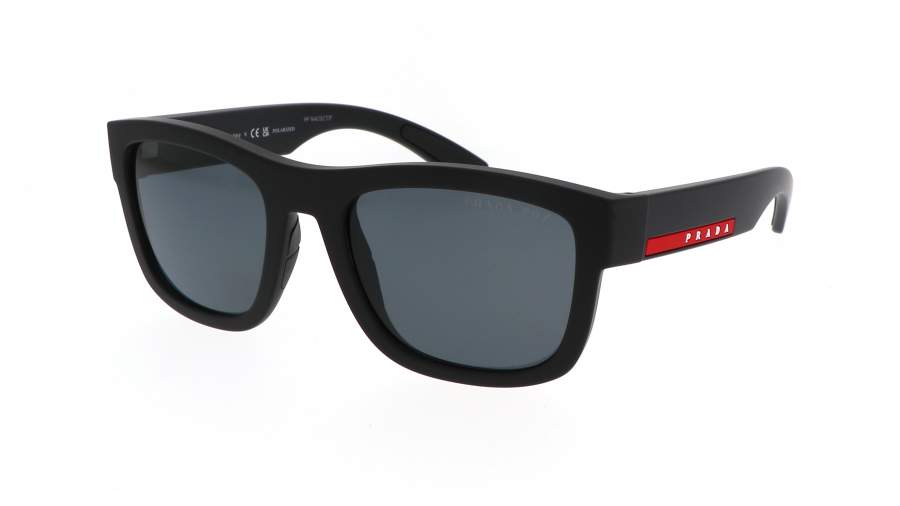 Schwarze rechteckige Prada Linea Rossa PS01ZS Fassung für rundes Gesicht