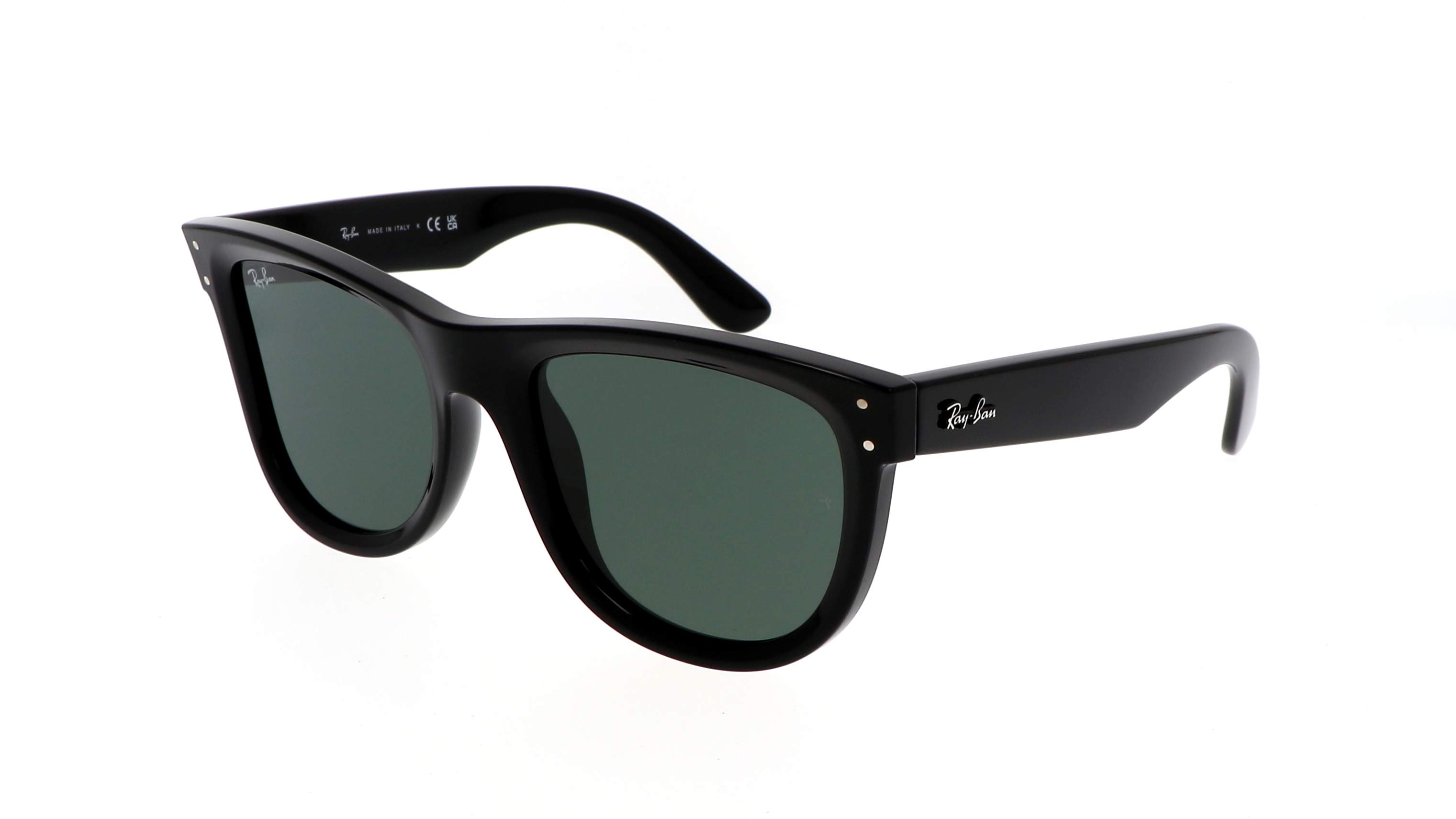Ray-Ban Wayfarer Reverse RBR0502S 6677/VR — grafische schwarze Fassung, polarisierte Gläser