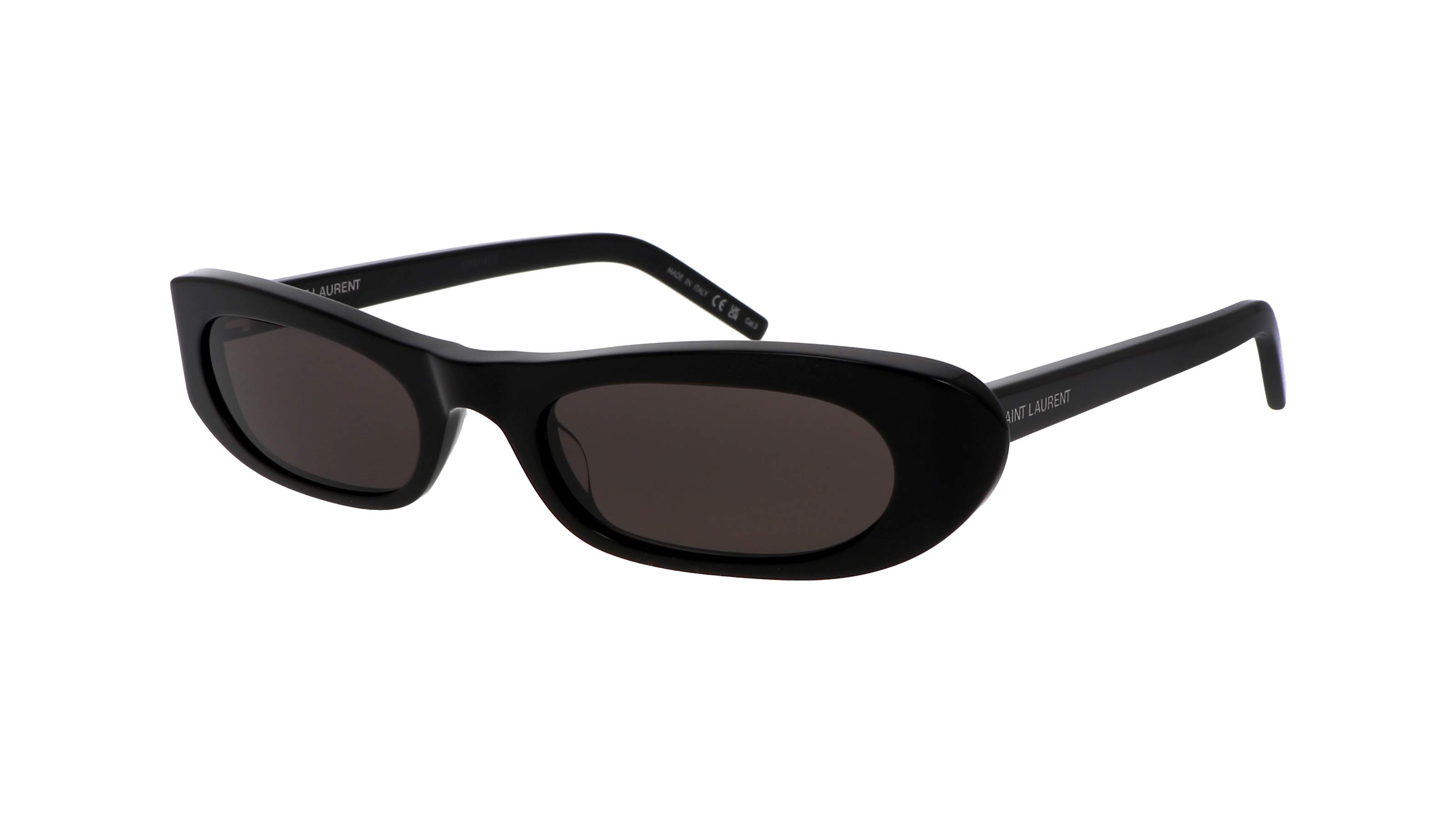 Saint Laurent SL 557 Shade schwarze ovale Sonnenbrille
